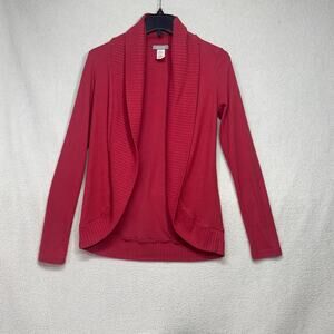 Delia’s Red Open Front Cardigan Women’s Medium Y2K Fitted Lightweight Sweater